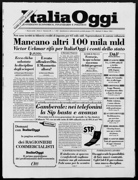 Italia oggi : quotidiano di economia finanza e politica